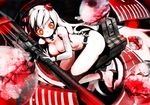  airfield_hime bad_id bad_pixiv_id breasts horns kantai_collection machinery medium_breasts nasubi_(fian0202) red_eyes shinkaisei-kan sitting solo turret white_hair white_skin 