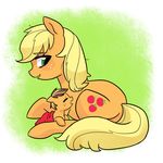  applejack_(mlp) blonde_hair crying equine female friendship_is_magic fur hair horse kilala97 male mammal my_little_pony orange_fur original_character plain_background pony two_tone_hair young 