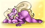  2014 absurd_res anthro anthrofied ass_up big_breasts blonde_hair blush breast_squish breasts ep777 equine female friendship_is_magic fur hair half-closed_eyes hi_res horse janine_manewitz_(mlp) looking_at_viewer mammal my_little_pony nipples pink_fur pony smile solo yellow_eyes 
