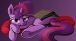  2014 bedroom_eyes book dimfann equine female friendship_is_magic hair horn looking_at_viewer lying mammal multi-colored_hair my_little_pony on_side pillow purple_eyes purple_hair solo twilight_sparkle_(mlp) unicorn 