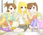  :t bad_id bad_pixiv_id blonde_hair blue_legwear brown_eyes brown_hair capybara-san casual couch eating flipped_hair food futami_ami futami_mami green_eyes handheld_game_console hoshii_miki idolmaster idolmaster_(classic) idolmaster_2 long_hair minatsuki_randoseru multiple_girls nintendo_dsi onigiri playing_games print_legwear purple_legwear short_hair siblings side_ponytail sisters skirt star star_print stuffed_animal stuffed_toy stylus thighhighs twins 