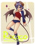  bad_id bad_pixiv_id bat_wings demon_tail hand_to_own_mouth highres horns inazuma_eleven inazuma_eleven_(series) male_focus navel purple_eyes purple_hair raglan_sleeves rococo_urupa ruru_(lamourouge) solo tail tongue wings 