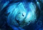  bad_pixiv_id blue bubble fish no_humans noki_(affabile) original scenery sunlight underwater water 