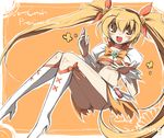  bad_id bad_pixiv_id blonde_hair blush boots bow breasts character_name choker copyright_name cure_sunshine endou_chihiro hair_ribbon heart heartcatch_precure! knee_boots legs long_hair magical_girl medium_breasts myoudouin_itsuki open_mouth orange_(color) orange_background orange_bow orange_choker orange_skirt precure ribbon skirt solo twintails underboob very_long_hair wrist_cuffs 