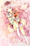  bad_id bad_pixiv_id flower hairband heart holding ichitaro komeiji_satori pink pink_eyes pink_hair short_hair skirt socks solo third_eye touhou 