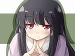  binsen black_hair blush face fidgeting houraisan_kaguya red_eyes solo touhou 