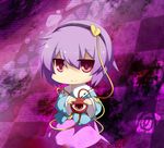  bad_id bad_pixiv_id broken_heart chibi eiri_(eirri) hairband heart highres komeiji_satori purple purple_eyes purple_hair short_hair smile solo third_eye touhou 