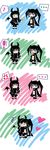  &gt;_&lt; ... /\/\/\ 2girls :&lt; :t anger_vein angry black_rock_shooter black_rock_shooter_(character) blush chibi closed_eyes comic dead_master eating flower heart highres kiss multiple_girls musical_note shaded_face silent_comic tenglinsnow yuri 