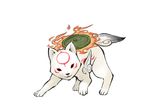  artist_request chibiterasu dog no_humans official_art ookami_(game) ookamiden puppy weapon wolf 