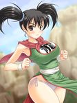  :&lt; abu black_hair breasts curvy dragon_quest dragon_quest_iii fighter_(dq3) large_breasts panties side-tie_panties solo twintails underwear wide_hips wristband 