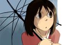  :o azumanga_daiou bad_id bad_pixiv_id brown_eyes brown_hair kasuga_ayumu looking_away shade short_hair solo umbrella upper_body yukihiroyuki 