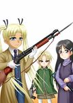  3girls claes elsa_de_sica elsa_di_sica glasses gun gunslinger_girl multiple_girls shotgun triela twintails weapon winchester_model_1897 