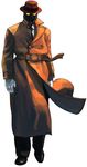 coat fedora gloves glowing glowing_eyes hat ikeno_daigo male_focus mask necktie official_art q_(street_fighter) simple_background solo street_fighter street_fighter_iii_(series) trench_coat white_background yellow_eyes 