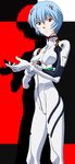  ayanami_rei bad_id bad_pixiv_id blue_hair bodysuit highres neon_genesis_evangelion pale_skin plugsuit red_eyes sazanami_(artist) short_hair solo white_bodysuit 