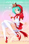  ;d aqua_eyes aqua_hair bashen_chenyue character_name cosplay happy_birthday hatsune_miku highres little_red_riding_hood little_red_riding_hood_(grimm) little_red_riding_hood_(grimm)_(cosplay) mikuzukin_(module) nail_polish one_eye_closed open_mouth project_diva_(series) project_diva_2nd ribbon-trimmed_legwear ribbon_trim smile solo thighhighs vocaloid white_legwear 