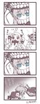  4koma ahoge aqua_eyes comforting comic crying crying_with_eyes_open dress gloom_(expression) go_back! headgear headwear_removed horns kantai_collection long_hair mittens multiple_girls northern_ocean_hime oukawa_yuu peeking_out red_eyes shinkaisei-kan silver_hair tears tentacles translated white_dress white_hair white_skin wo-class_aircraft_carrier 