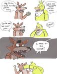  canine chica_(fnaf) comic eye_patch eyewear female five_nights_at_freddy&#039;s fox foxy_(fnaf) hook machine male mammal mechanical 