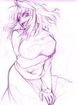  :p arcueid_brunestud breast_hold breasts fangs huge_breasts long_skirt melty_blood messy_hair miton_(caramel_choco) monochrome short_hair sketch skirt solo sweater tongue tongue_out tsukihime turtleneck warcueid 