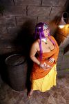  1girl asian breasts chouzuki_maryou chunsoft cosplay dragon_quest dragon_quest_iv enix large_breasts minea minea_(cosplay) photo plump purple_hair solo 