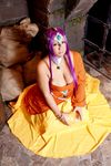  1girl asian breasts chouzuki_maryou chunsoft cosplay dragon_quest dragon_quest_iv enix large_breasts minea minea_(cosplay) photo plump purple_hair solo 