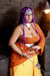  1girl asian breasts chouzuki_maryou chunsoft cosplay dragon_quest dragon_quest_iv enix large_breasts minea minea_(cosplay) photo plump purple_hair solo 