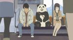  ambiguous_gender animated bear female flash fur human humor interspecies male mammal nude panda solo straight train 