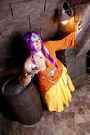  1girl asian breasts chouzuki_maryou chunsoft cosplay dragon_quest dragon_quest_iv enix large_breasts minea minea_(cosplay) photo plump purple_hair solo 