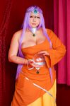  1girl asian breasts chouzuki_maryou chunsoft cosplay dragon_quest dragon_quest_iv enix large_breasts minea minea_(cosplay) photo plump purple_hair solo 