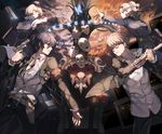  3boys bad_id bad_pixiv_id bare_shoulders belt blonde_hair blue_eyes blue_hair book bug butterfly digital_media_player dress elizabeth_(persona) evoker gakuran glasses gloves grey_eyes grey_hair hair_over_one_eye hairband hat headphones highres igor insect long_hair margaret_(persona) mask multiple_boys multiple_girls narukami_yuu pantyhose persona persona_3 persona_4 pointy_nose ribbon school_uniform ser323 short_hair siblings sisters sleeveless smile yellow_eyes yuuki_makoto 