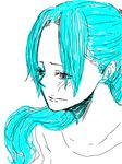 1girl blue_hair nefertari_vivi one_piece ponytail princess solo tegaki 