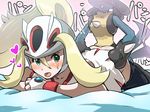  bestiality boris_(noborhys) clothed_sex doggystyle gym_leader kneeling koruni_(pokemon) lucario monster penis pokemon pokemon_(game) pokemon_xy sex solo_focus text top-down_bottom-up vaginal 