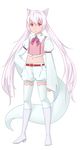  animal_ears belt boots bow brooch flat_chest image_sample jewelry knee_boots kyubey long_sleeves mahou_shoujo_madoka_magica marika md5_mismatch midriff navel personification pink_bow pixiv_sample puffy_sleeves red_eyes short_hair_with_long_locks shorts solo tail thighhighs white_hair wing_collar 