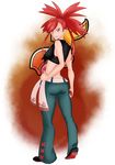  1girl ass asuna_(pokemon) breasts dante_redstone gym_leader looking_at_viewer pokemon red_eyes red_hair 
