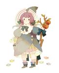 apple bow candy dress food fruit hat leaf lollipop md5_mismatch original purple_hair shui_pi solo staff witch witch_hat 