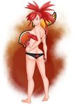  1girl ass asuna_(pokemon) breasts dante_redstone gym_leader looking_at_viewer pokemon red_eyes red_hair 