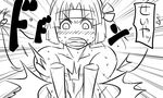  bare_shoulders bow comic greyscale hair_bow headband instrument kantai_collection long_hair monochrome open_mouth shouhou_(kantai_collection) solo sweat tonda translated 