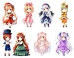  :d ;d barasuishou blonde_hair bow chibi drill_hair flower gyaza hair_ornament hairband heterochromia hina_ichigo kanaria kirakishou lolita_fashion lolita_hairband long_hair multiple_girls one_eye_closed open_mouth pink_bow rose rozen_maiden shinku short_hair smile souseiseki suigintou suiseiseki twin_drills twintails v-shaped_eyebrows 