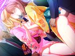  2girls 3boys anal ass asymmetrical_docking bisexual blush breast_press censored character_request chikan chikan_senyou_sharyou frill game_cg gangbang group_sex hand_holding japanese_clothes kimono kiss koizumi_amane multiple_boys multiple_girls pussy torso_grab traditional_clothes train train_interior 