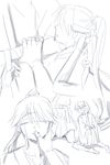  bai_lao_shu bdsm bondage bound comic fingers_to_mouth greyscale highres houshou_(kantai_collection) kantai_collection monochrome multiple_girls sketch skirt yuri 