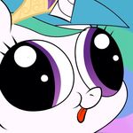  2014 crown derp_eyes equine female friendship_is_magic hair horn horse mammal multi-colored_hair my_little_pony pony princess_celestia_(mlp) purple_eyes royalty solo tongue winged_unicorn wings 