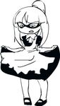  dress female inkling maid maid_uniform monochrome ponytail solo splatoon unknown_artist 