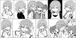  black_background closed_eyes earth_eleven gakuran greyscale grin halftone inazuma_eleven_(series) inazuma_eleven_go jacket kageyama_hikaru kariya_masaki kirino_ranmaru long_hair looking_back male_focus matsukaze_tenma monochrome multiple_boys open_mouth raimon raimon_school_uniform raimon_soccer_uniform riho school_uniform shindou_takuto simple_background smile soccer_uniform sportswear track_jacket upper_body v white_background 