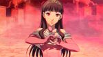  1girl amagi_yukiko animated animated_gif black_hair dress heart persona persona_4 pink_dress shadow_(persona) tiara 