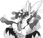  anal anal_penetration balls black_and_white blaziken cum cumshot gay illuminatii interspecies knot lucario male mega_blaziken mega_evolution mega_lucario monochrome nintendo orgasm penetration penis pok&eacute;mon sex sitting size_difference spread_legs spreading video_games 