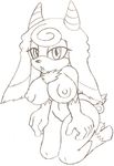  big_breasts breasts caprine chest_tuft cotton_candy curls erect_nipples female fur hooves horn kneeling long_ears mammal nipples nude plain_background sheep sitting sketch solo sonic_style swirl tuft warpzoan 
