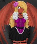  &lt;3 anthro bow collar corset cute equine female fishnet flower hair legwear long_hair long_mane mammal my_little_pony original_character pegasus skatalapu skirt solnslak solo stockings wings 