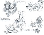  angry animatronic bonnie_(fnaf) chica_(fnaf) dialog english_text eye_patch eyewear female five_nights_at_freddy&#039;s foxy_(fnaf) freddy_(fnaf) hook kayla-na male plain_background sketch taser text white_background 