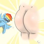  2014 butt captainpudgemuffin equine female feral friendship_is_magic horse human mammal my_little_pony pegasus rainbow_dash_(mlp) what wings 