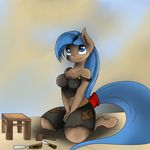  anthro anthrofied blue_eyes blue_hair breasts equine female friendship_is_magic hair horse jamesjackobgermany little mammal my_little_pony original_character pony solo 