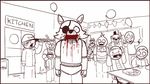  2014 animated animatronic anthro avian bear bird blood bone bonnie_(fnaf) canine chica_(fnaf) claws clothed clothing court crisis-omega crying english_text eye_patch eyewear fangs feels female five_nights_at_freddy&#039;s fox foxy_(fnaf) freddy_(fnaf) gun hook human inside lagomorph lapd looking_at_viewer male mammal monochrome newspaper pirate plain_background police prison rabbit ranged_weapon screens shower sign skeleton soap stare text toe_claws tongue weapon white_background white_eyes 